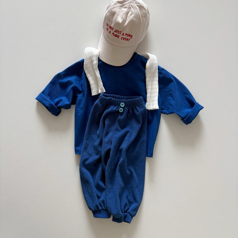 Toddler SP26 Basic Long Sleeve Loose Fit Top  (1-6y) - Blue - AT NOON STORE