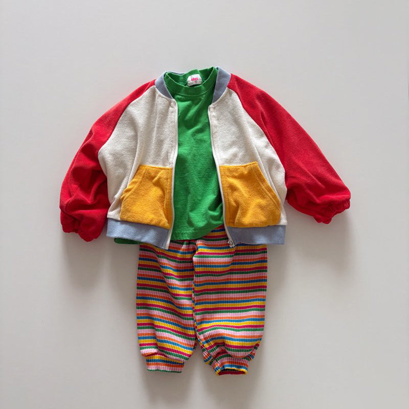 Toddler SP26 Multicolor Stripe Ribbed Jogger Pants (1-6y) - 2 Colors - AT NOON STORE