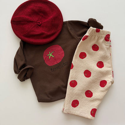 Baby/Toddler Aosta F25 Tomato Print Ribbed Long Sleeve Top (3m-5y)- 2 Colors - AT NOON STORE