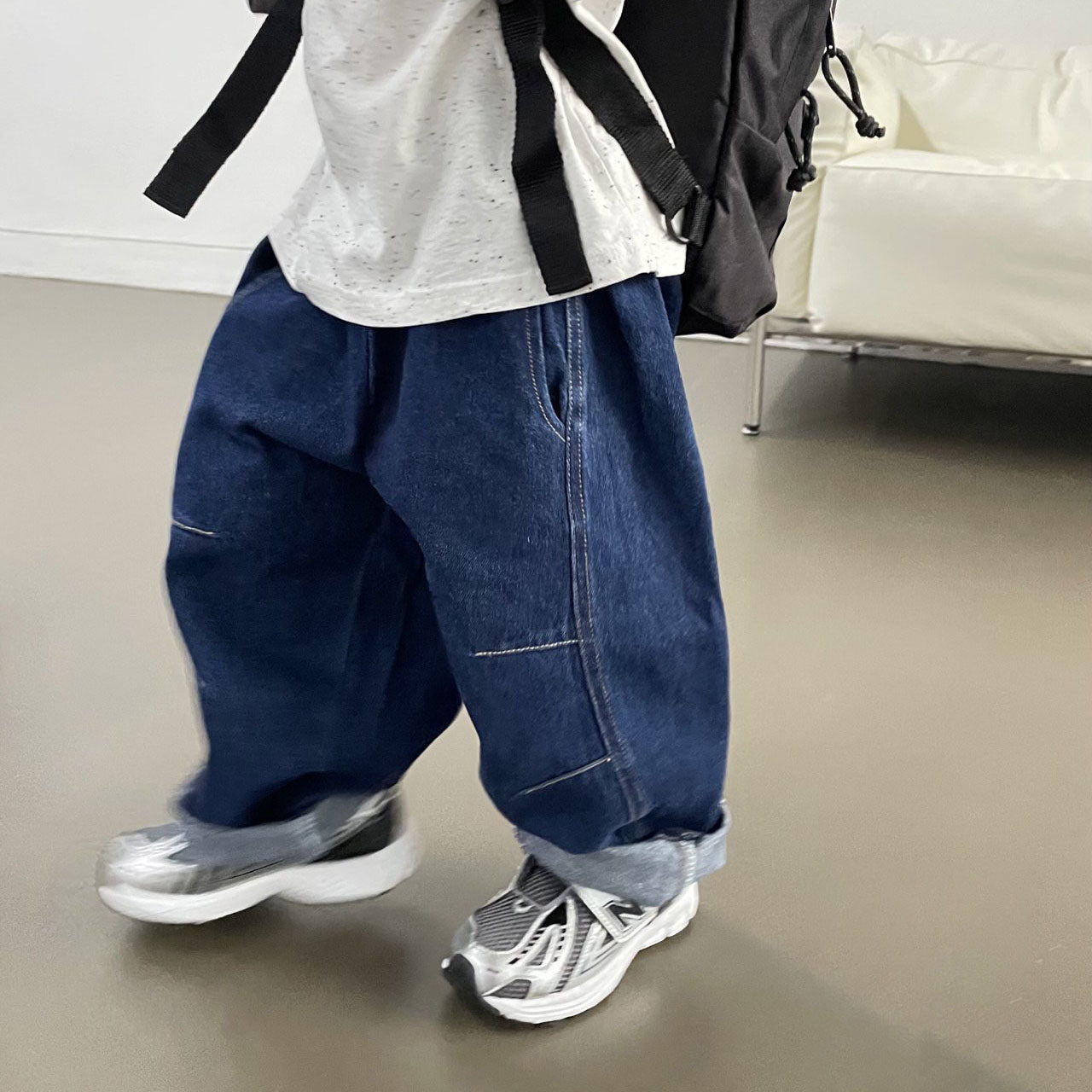 【2plan】Moss stitch denim pants 2plan】Moss stitch denim pants MUSINSA | SLOWACID Back point