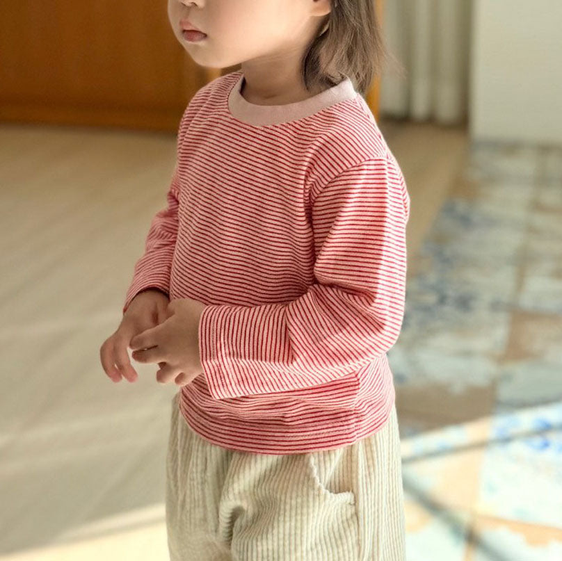 Kids W26 Cozy Stripe Long Sleeve Top (18m-10y) - 2 Colors
