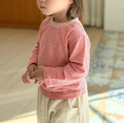 Kids W26 Cozy Stripe Long Sleeve Top (18m-10y) - 2 Colors