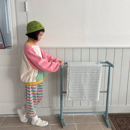 Toddler SP26 Terry Cloth Colorblock Raglan Jacket (1-6y) - Pink - AT NOON STORE