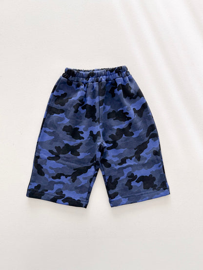 [At Noon Original Design] Kids Camouflage Wide Leg Pants (6m-7y) - Blue