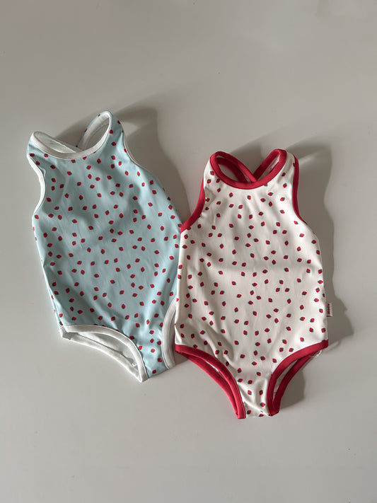 Toddler Cross Back Strawberry One-Piece Swimsuit (1-5y) - 2 Colors