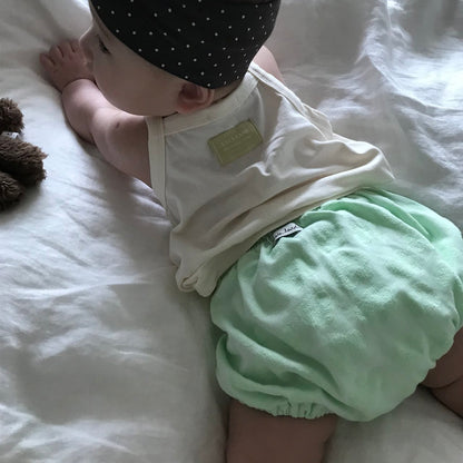 Baby Land SS26 Floral Jacquard Terry Bloomer  (4m-18m) - Light Green