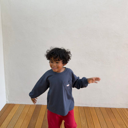 Toddler F26 Heart Pocket Long Sleeve Top (3-10y) - 3 Colors