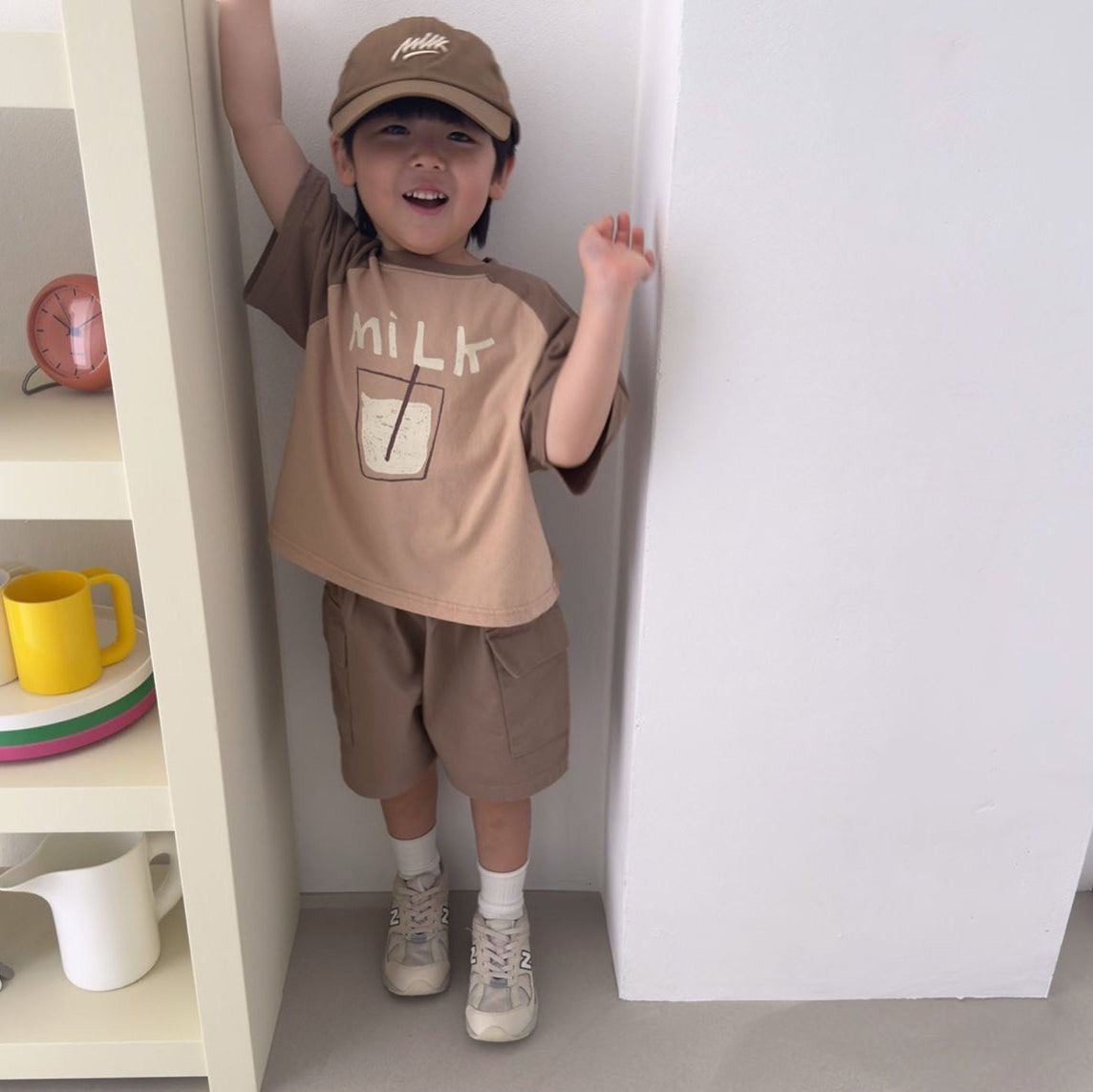 Toddler SS26 Milk Raglan Short Sleeve Top (1-7y) - 2 Colors - AT NOON STORE