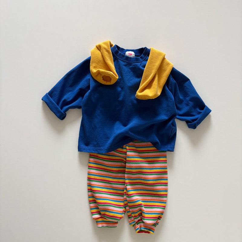 Toddler SP26 Multicolor Stripe Ribbed Jogger Pants (1-6y) - 2 Colors - AT NOON STORE