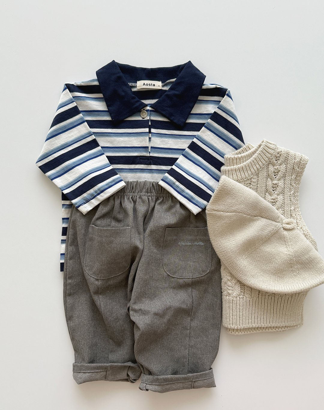 Baby/Toddler Aosta F25 Stitch Detail Pull-on Pants (3m-5y)- 3 Colors