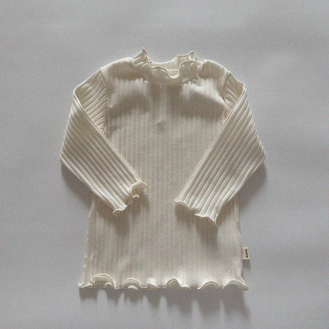 Baby/Toddler Aosta SP26 Lettuce-Edge Ribbed Long Sleeve Tee (3m-5y)- 2 Colors - AT NOON STORE