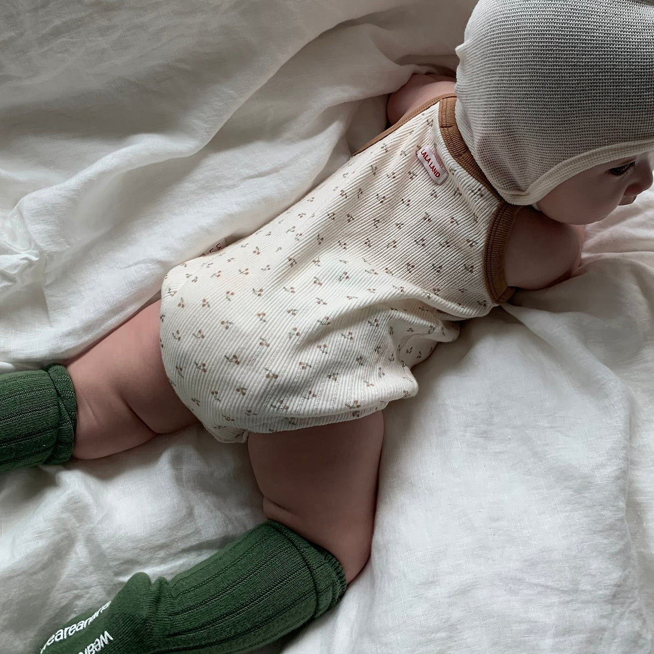 Baby Land SS26 Cherry All-Over Pointelle Sleeveless Bodysuit (4m-18m) - 2 Colors - AT NOON STORE