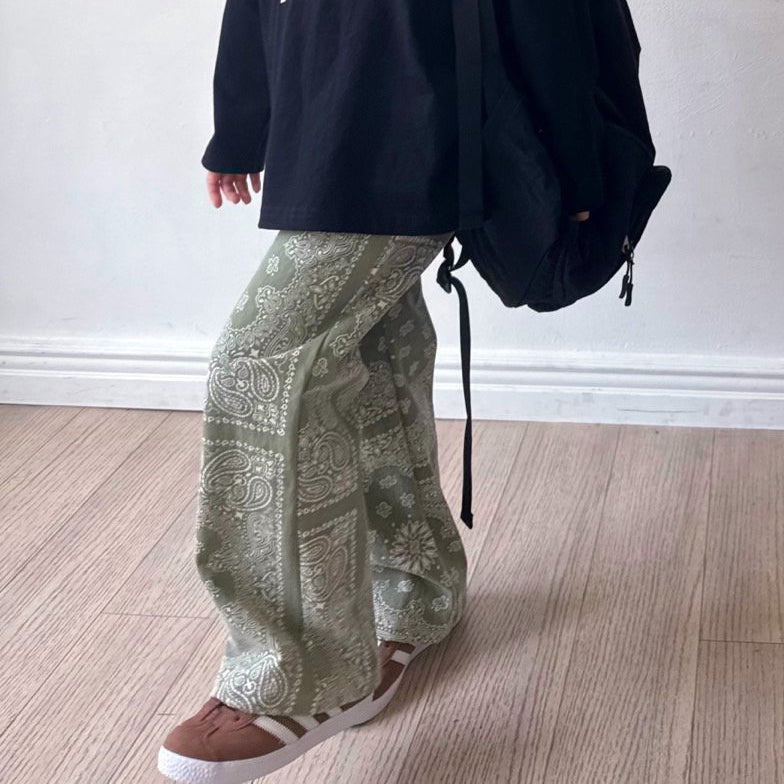 Kids SP26 Paisley Print Pull-on Pants (2-7y) - 2 Colors - AT NOON STORE