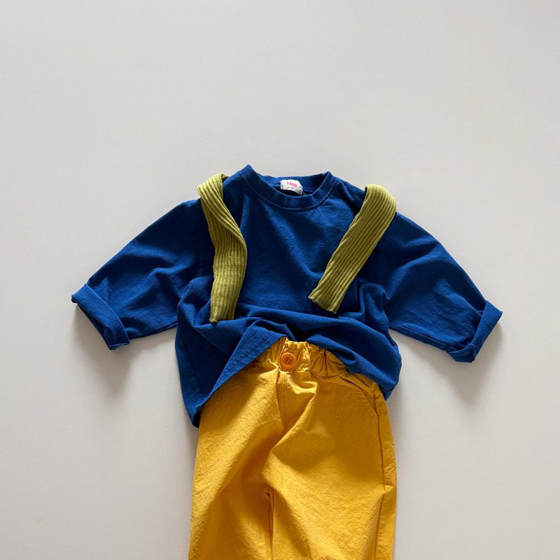 Toddler SP26 Basic Long Sleeve Loose Fit Top  (1-6y) - Blue - AT NOON STORE