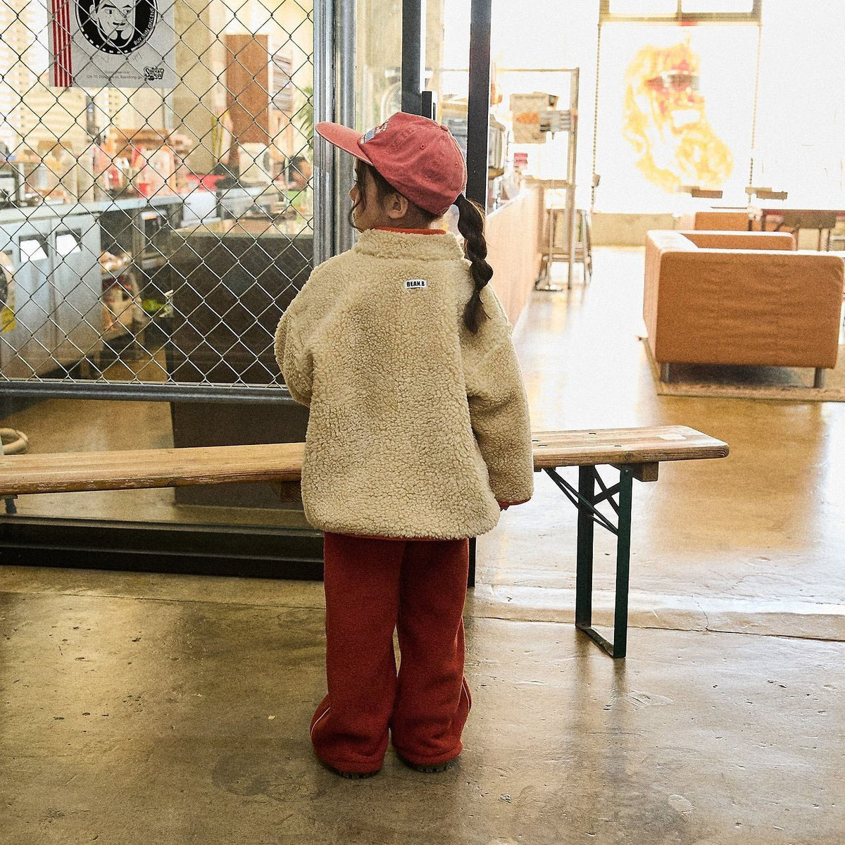 Toddler FW26 Sherpa Mock Neck Zip-Up Jacket (4m-6y) - Beige