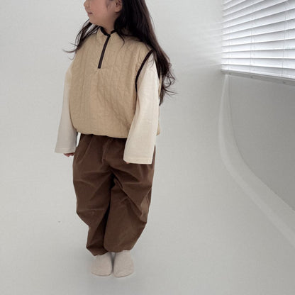 Toddler Bella F25 Adjustable Hem Half Zip Quilted Vest (1-6y) - 2 Colors