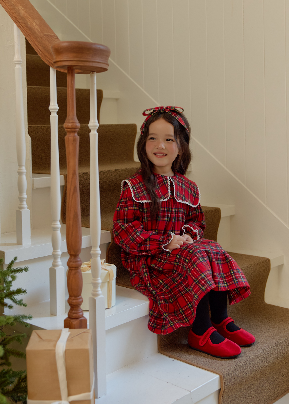 Kids W25 Holiday Plaid Bow Headband - 2 Colors