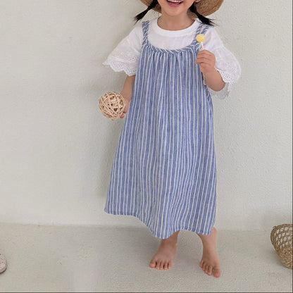 Toddler SS26 Stripe Double Strap Dress (1-7y) - 2 Colors - AT NOON STORE