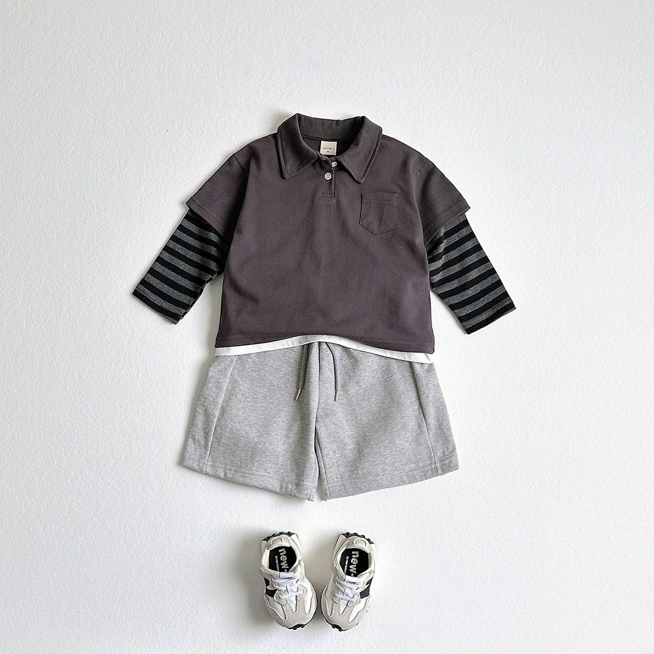 Toddler F26 Collared Layered Long Sleeve Top (2-8y) - 2 Colors