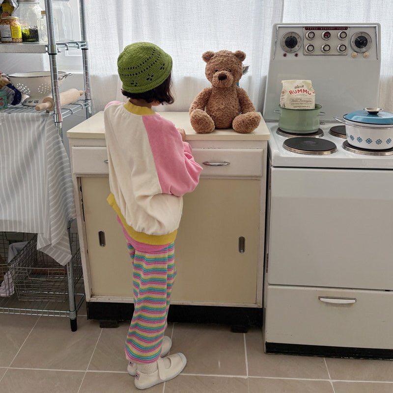 Toddler SP26 Multicolor Stripe Ribbed Jogger Pants (1-6y) - 2 Colors - AT NOON STORE