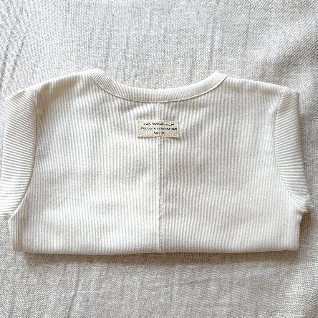 Baby/Toddler Aosta F25 Stitch Detail Ribbed Long Sleeve Top (3m-5y)- 5 Colors - AT NOON STORE