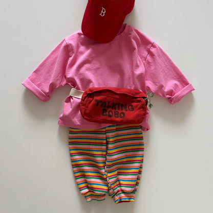 Toddler SP26 Multicolor Stripe Ribbed Jogger Pants (1-6y) - 2 Colors - AT NOON STORE