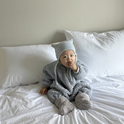 Baby Land W25 Sherpa Zip-Up Jumpsuit (4-18m) - 2 Colors