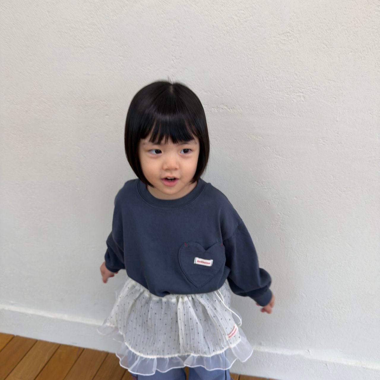Toddler F26 Heart Pocket Long Sleeve Top (3-10y) - 3 Colors