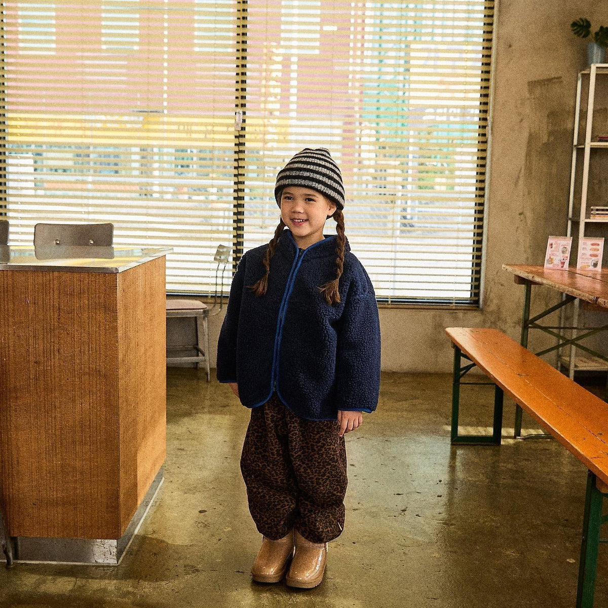Toddler FW26 Sherpa Mock Neck Zip-Up Jacket (4m-6y) - Navy