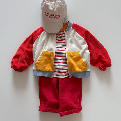 Toddler SP26 Frill Waist Pull-On Pants  (1-6y) - Red - AT NOON STORE