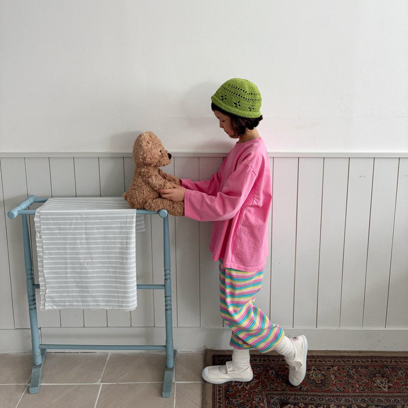 Toddler SP26 Basic Long Sleeve Loose Fit Top  (1-6y) - Pink - AT NOON STORE