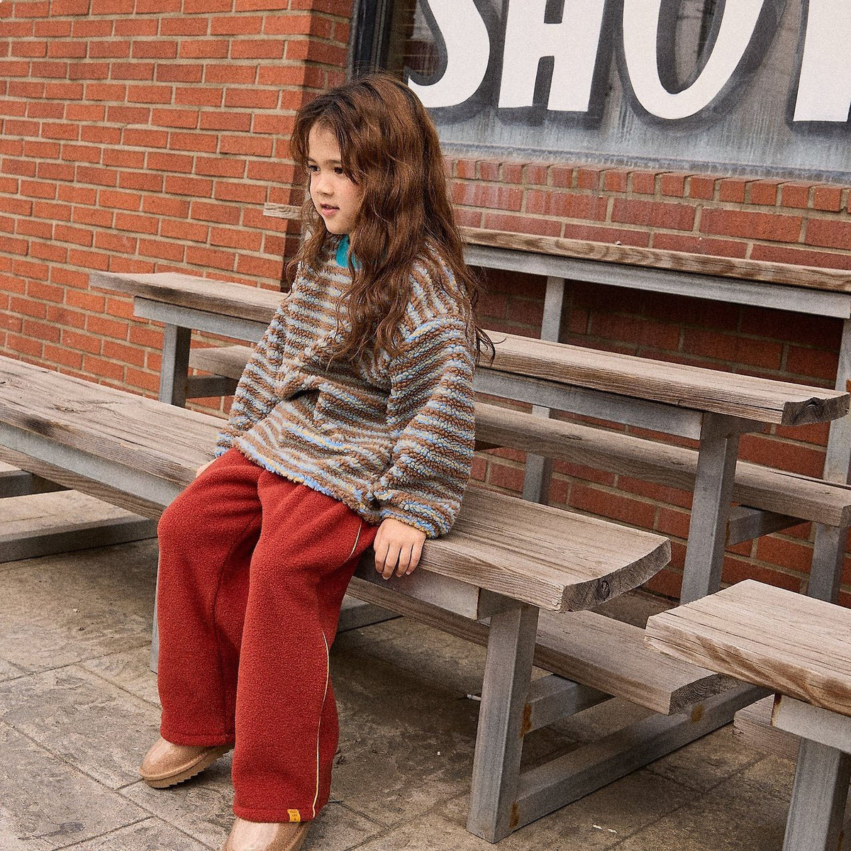 Toddler FW26 Stripe Sherpa Long Sleeve Top (4m-6y) - 2 Colors