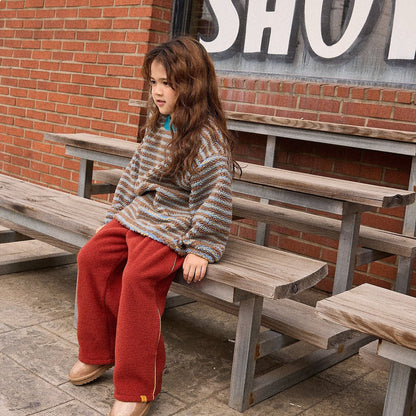 Toddler FW26 Stripe Sherpa Long Sleeve Top (4m-6y) - 2 Colors