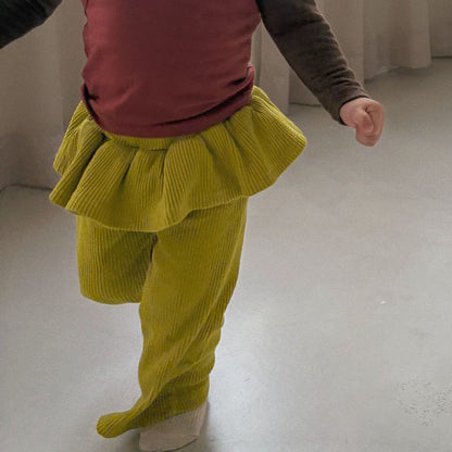 Baby/Toddler Bella F26 Ruffle Skirt Flare Pants (1-6y) - Olive