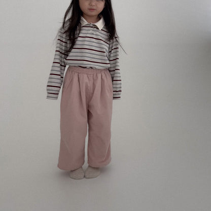 Toddler Bella F25 Collared Stripe Long Sleeve Top (1-6y) - 2 Colors