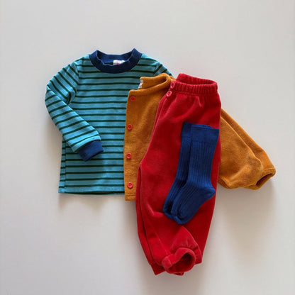 Toddler F26 Button Front Velour Jogger Pants  (1-6y) - 4 Colors