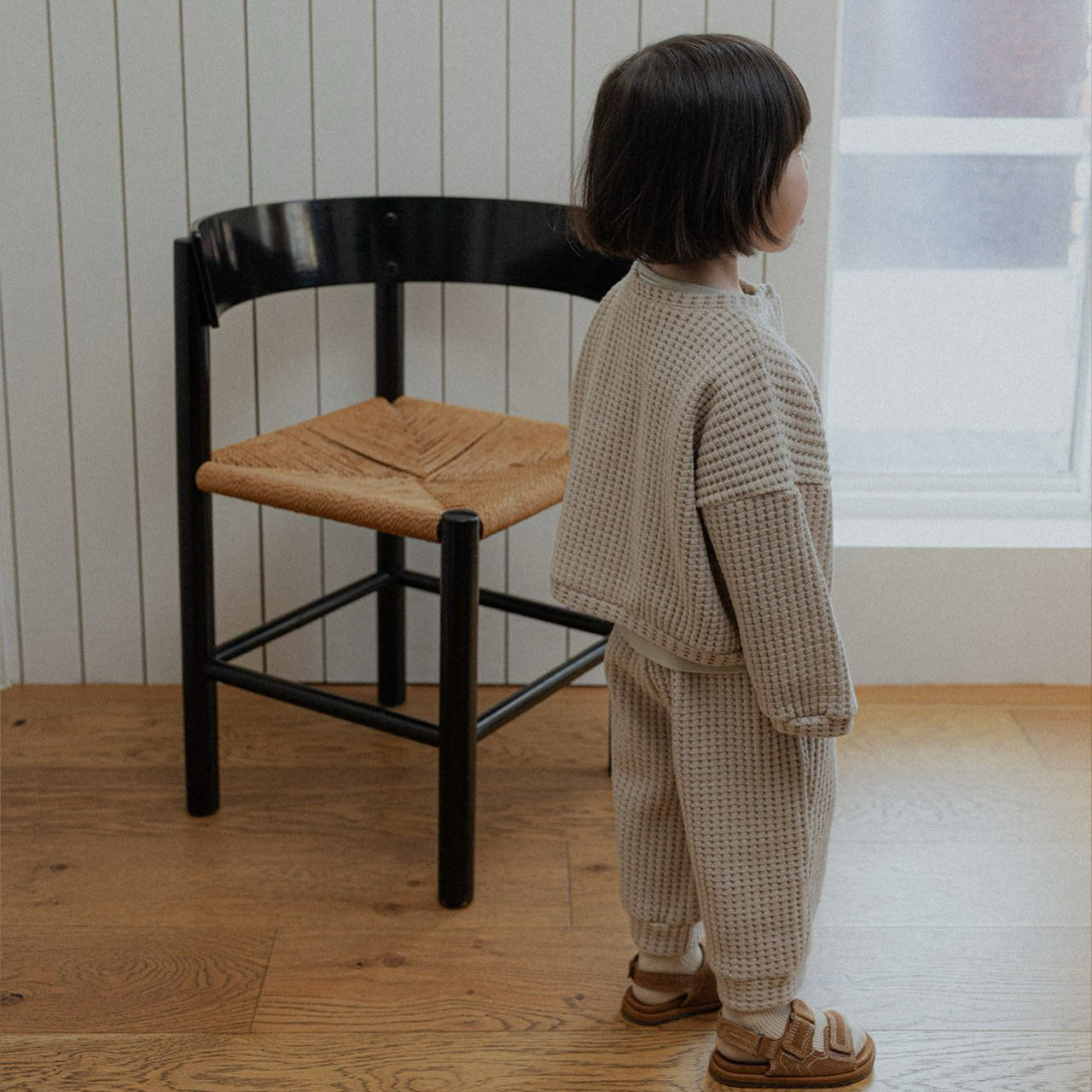 Toddler SP26 Chunky Waffle Jogger Pants (10m-4y) - Beige - AT NOON STORE