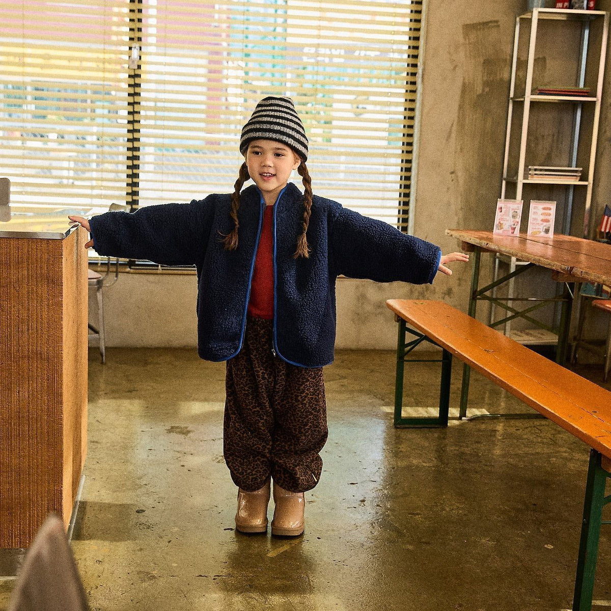Toddler FW26 Sherpa Mock Neck Zip-Up Jacket (4m-6y) - Navy