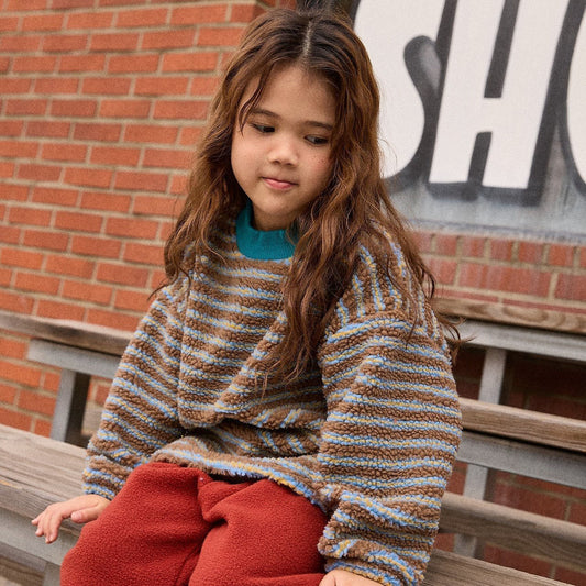 Toddler FW26 Stripe Sherpa Long Sleeve Top (4m-6y) - 2 Colors
