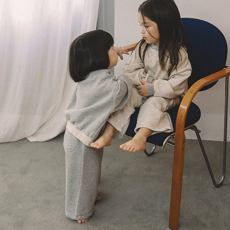 Toddler Mel SP26 Stitch Detail Long Sleeve Sweatshirt and Pull-On Pants Set (1-8y) - 2 Colors - AT NOON STORE