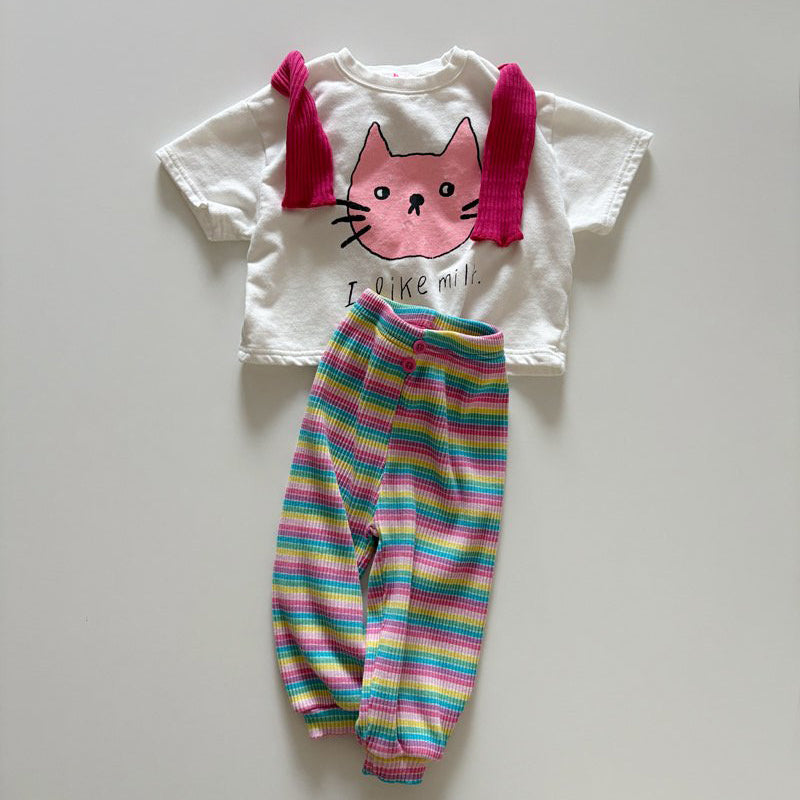 Toddler SP26 Multicolor Stripe Ribbed Jogger Pants (1-6y) - 2 Colors - AT NOON STORE