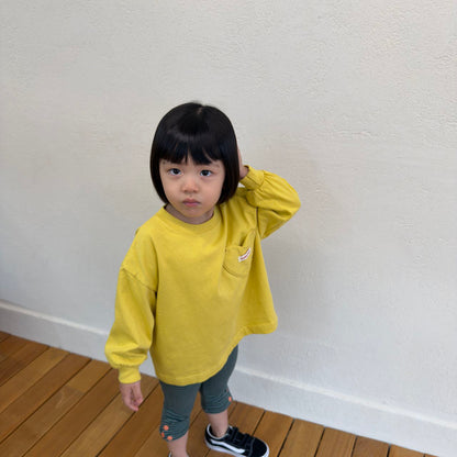 Toddler F26 Heart Pocket Long Sleeve Top (3-10y) - 3 Colors