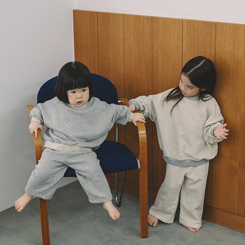 Toddler Mel SP26 Stitch Detail Long Sleeve Sweatshirt and Pull-On Pants Set (1-8y) - 2 Colors - AT NOON STORE