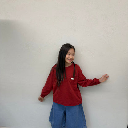 Toddler F26 Heart Pocket Long Sleeve Top (3-10y) - 3 Colors