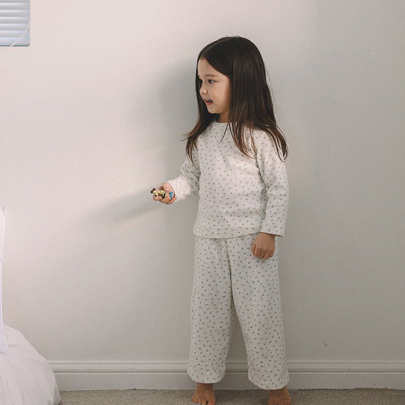 Toddler Mel SP26 Floral Pointelle Long Sleeve Tee and Wide Pants Set (1-8y) - 2 Colors - AT NOON STORE