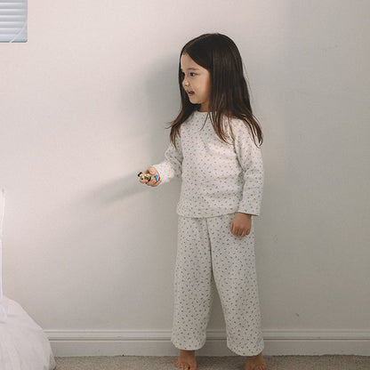 Toddler Mel SP26 Floral Pointelle Long Sleeve Tee and Wide Pants Set (1-8y) - 2 Colors - AT NOON STORE