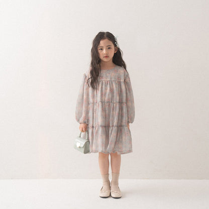 Toddler Anggo SP26 Floral Balloon Sleeve Chiffon Dess(1-6y) - 2 Colors - AT NOON STORE