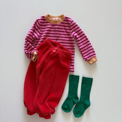 Toddler F26 Button Front Velour Jogger Pants  (1-6y) - 4 Colors