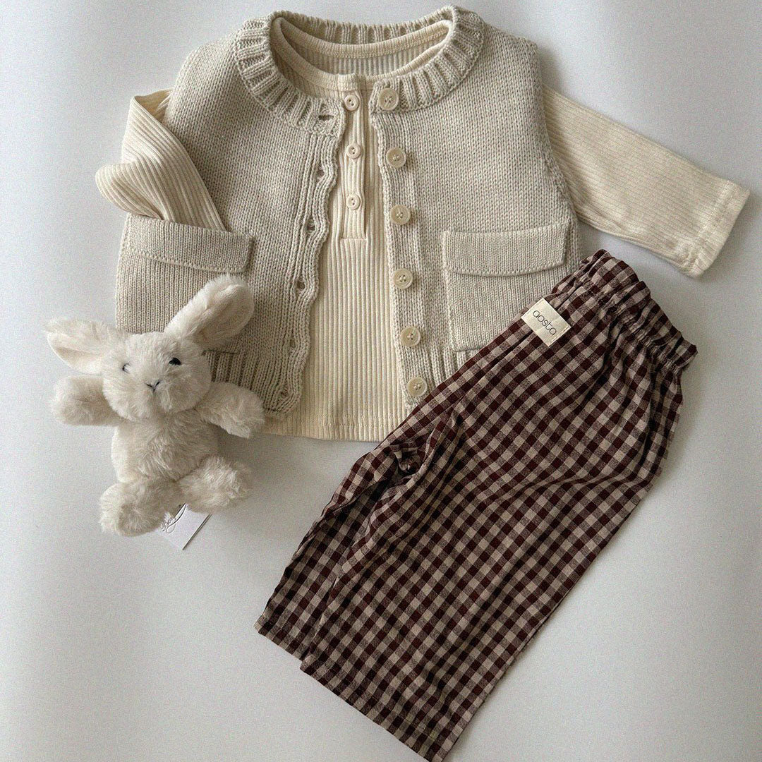 Baby/Toddler Aosta F26 RIbbed Henry Neck Long Sleeve Top (3m-5y) - 4 Colors