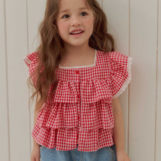 Toddler SS26 Gingham Ruffle Top (1-6y) - 2 Colors - AT NOON STORE